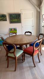 Prachtige antieke tafel met 6 bijpassende antieke stoelen, Ophalen