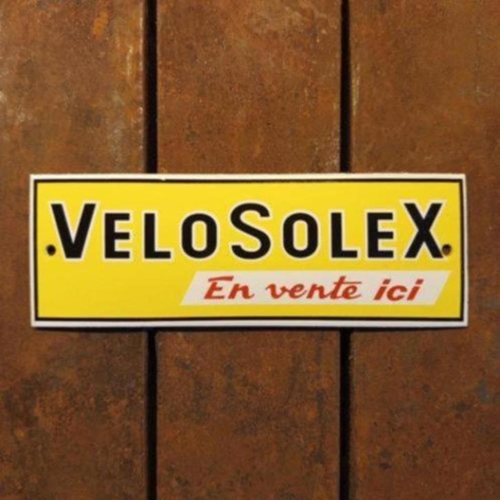 Emaille Schild SOLEX VeloSolex Motor Reclamebord Vintage Oud, Verzamelen, Merken en Reclamevoorwerpen, Zo goed als nieuw, Reclamebord