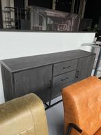 dressoir 180 cm mango zwart metaal bijzonder goed voorraad, 150 tot 200 cm, Nieuw, Ophalen of Verzenden, 3 of 4 laden