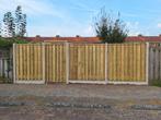 Schutting Grenen hout met wit/lichtgrijs betonsysteem, Ophalen, Nieuw, Hout, Minder dan 3 meter