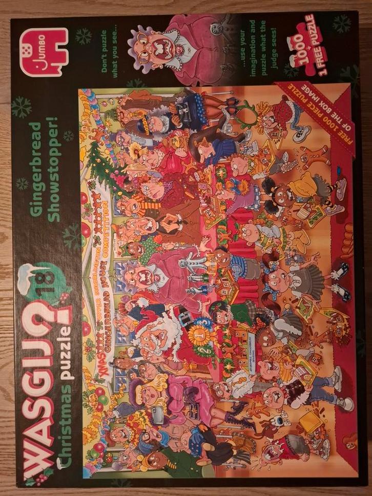 Wasgij Christmas Puzzle 18 - Gingerbread Showstopper!, Hobby en Vrije tijd, Denksport en Puzzels, Zo goed als nieuw, 500 t/m 1500 stukjes