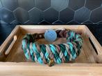Mooie handmade hondenhalsband met leren sluiting 41-47 cm, Dieren en Toebehoren, Ophalen of Verzenden, Nieuw