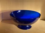Vintage - Kobalt Blauw Glazen Schaal Deens Design zwaar glas, Huis en Inrichting, Woonaccessoires | Schalen en Manden, Ophalen