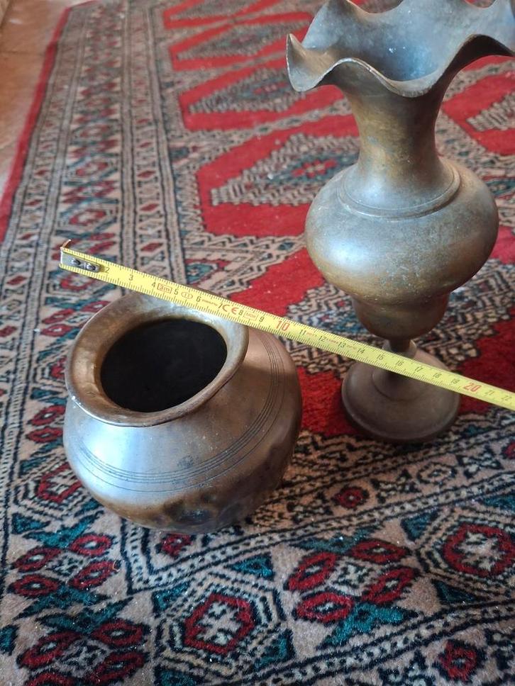 Antieke Koperen Pot & Vaas Set, Antiek en Kunst, Antiek | Vazen, Ophalen of Verzenden