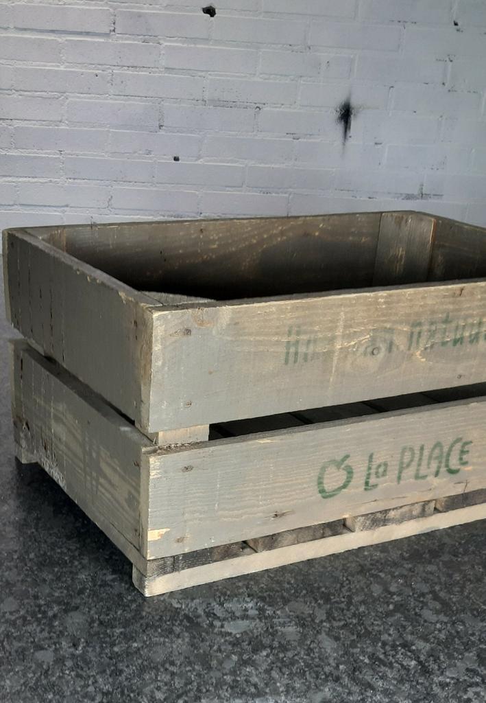 Grote houten voorraadkist veilingkist fietskrat lengte 55, Huis en Inrichting, Woonaccessoires | Kisten, Zo goed als nieuw, 50 tot 75 cm