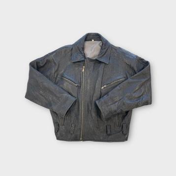 Vintage heren jas maat L (100% leer) beschikbaar voor biedingen