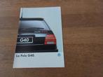 Folder Volkswagen Polo G40 fr, Ophalen of Verzenden, Volkswagen