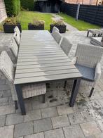 B7 aluminum tuintafel 300x100 met gratis stoelen, Tuin en Terras, Ophalen, Gebruikt, Rechthoekig