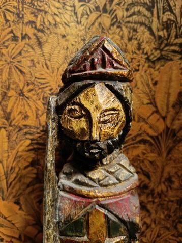 Houten Ridder Sculptuur - Handgesneden beschikbaar voor biedingen