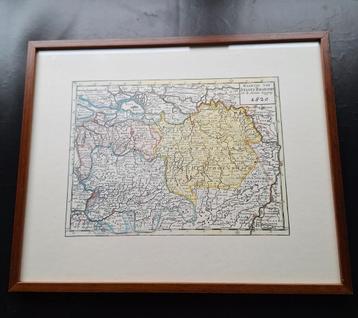 Oude kaart van Staats Brabant, 1820, ingelijst beschikbaar voor biedingen