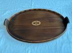 Antiek houten dienblad met inlegwerk en opstaande rand., Antiek en Kunst, Ophalen of Verzenden