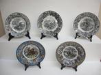 5 mooie gave Petrus Regout wandborden Sociéte céramique, Ophalen of Verzenden