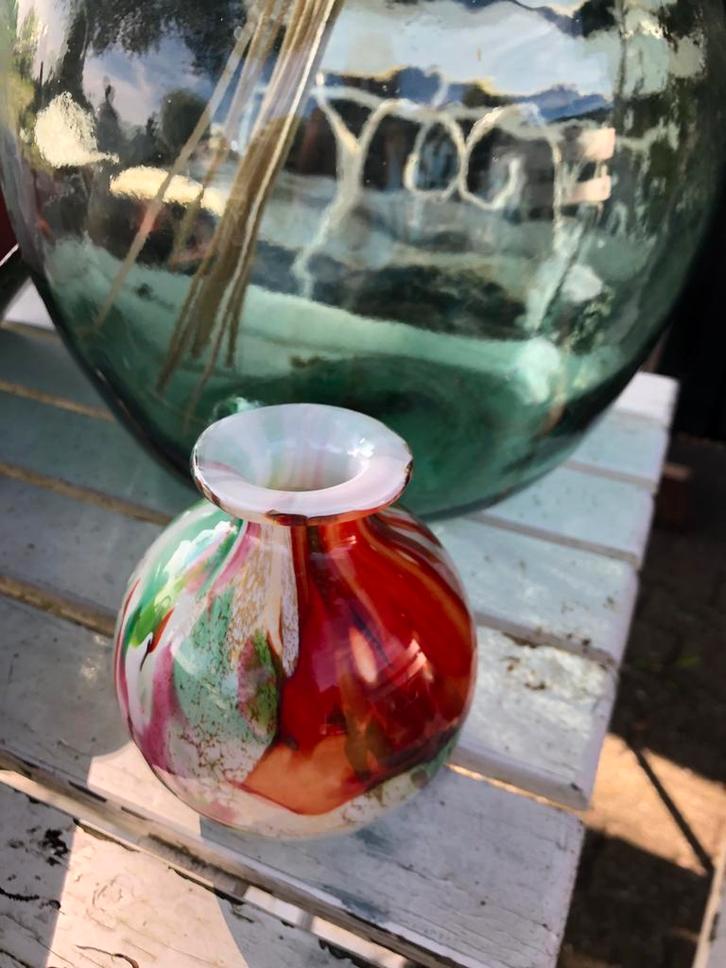 twee mondgeblazen vaasjes van Fidrio, Antiek en Kunst, Antiek | Glas en Kristal, Ophalen of Verzenden
