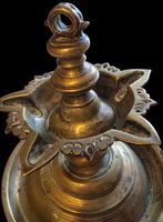 Antiek bronzen Olielamp, Antiek en Kunst, Verzenden, Koper of Brons