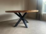 Eettafel Mango Hout 150cm - Zwarte Stalen Poten, Huis en Inrichting, Tafels | Eettafels, Ophalen, 100 tot 150 cm, 150 tot 200 cm