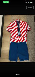 OppoSuits USA Kostuum-Rood/Wit/Blauw-Blazer, Short&Stropdas, Ophalen of Verzenden, Zo goed als nieuw, Maat 48/50 (M), Rood