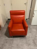 Leolux Rooby Fauteuil - rood Leer, Gebruikt, Ophalen of Verzenden, 50 tot 75 cm, Leer