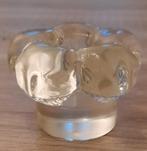 Vintage Lotusbloem Kaarshouder Geperst Glas, Ophalen of Verzenden