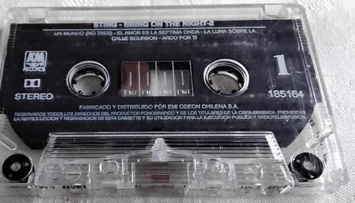 cassette Latin Zeldzame Uitgave Sting Bring On The Night, Cd's en Dvd's, Cassettebandjes, Gebruikt, Origineel, Pop, 1 bandje, Ophalen of Verzenden