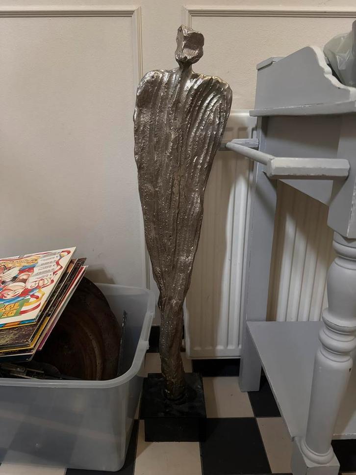 Abstract gips sculptuur op hardstenen voet, Antiek en Kunst, Kunst | Beelden en Houtsnijwerken, Ophalen of Verzenden