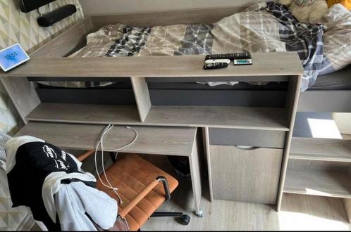 Half hoogslaper, Huis en Inrichting, Slaapkamer | Stapelbedden en Hoogslapers, Zo goed als nieuw, Hoogslaper, 90 cm, 200 cm, Eenpersoons