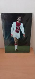 Johan Cruyff Ajax Blikken Bord 20x30 cm, Verzamelen, Ophalen of Verzenden, Zo goed als nieuw, Ajax, Poster, Plaatje of Sticker