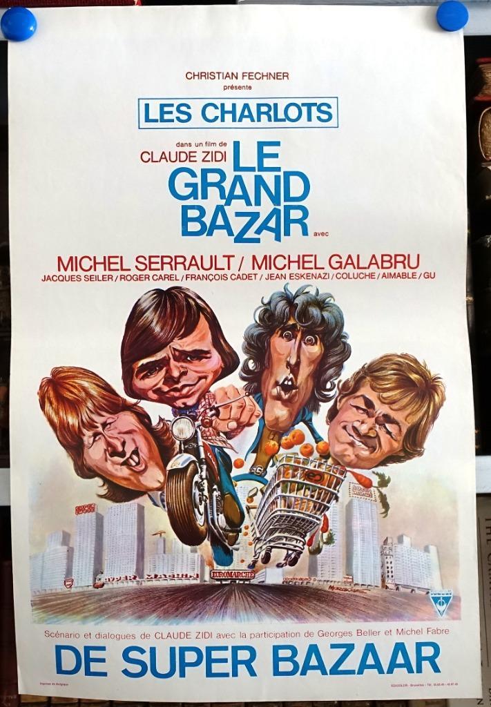 Filmposter Le grand bazar / De super bazaar, Verzamelen, Posters, Gebruikt, Film en Tv, A1 t/m A3, Ophalen of Verzenden
