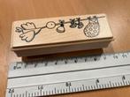Stempel ooievaar baby, Ophalen of Verzenden, Gebruikt, Houten stempel