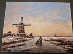 Winterlandschap., Antiek en Kunst, Kunst | Schilderijen | Klassiek, Ophalen of Verzenden