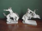 Set van 2 rodeobeelden cowboy op paard en stier, Ophalen