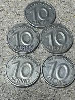 5 x 10 pfennig DDR Duitsland, Setje, Duitsland, Ophalen of Verzenden