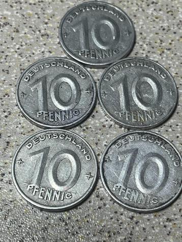5 x 10 pfennig DDR Duitsland