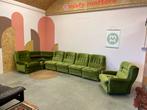 Groene vintage hoekbank (elementenbank), Ophalen, Gebruikt, Hoekbank, 300 cm of meer