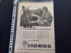CALTEX 2T Plus Motor Oil - originele advertentie 1963, Ophalen of Verzenden, Zo goed als nieuw, Overige typen