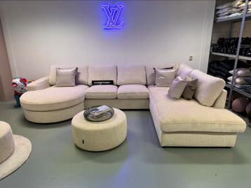 Luxe Velvet Teddy U-bank Lio 170x365x250cm NIEUW - Off White beschikbaar voor biedingen
