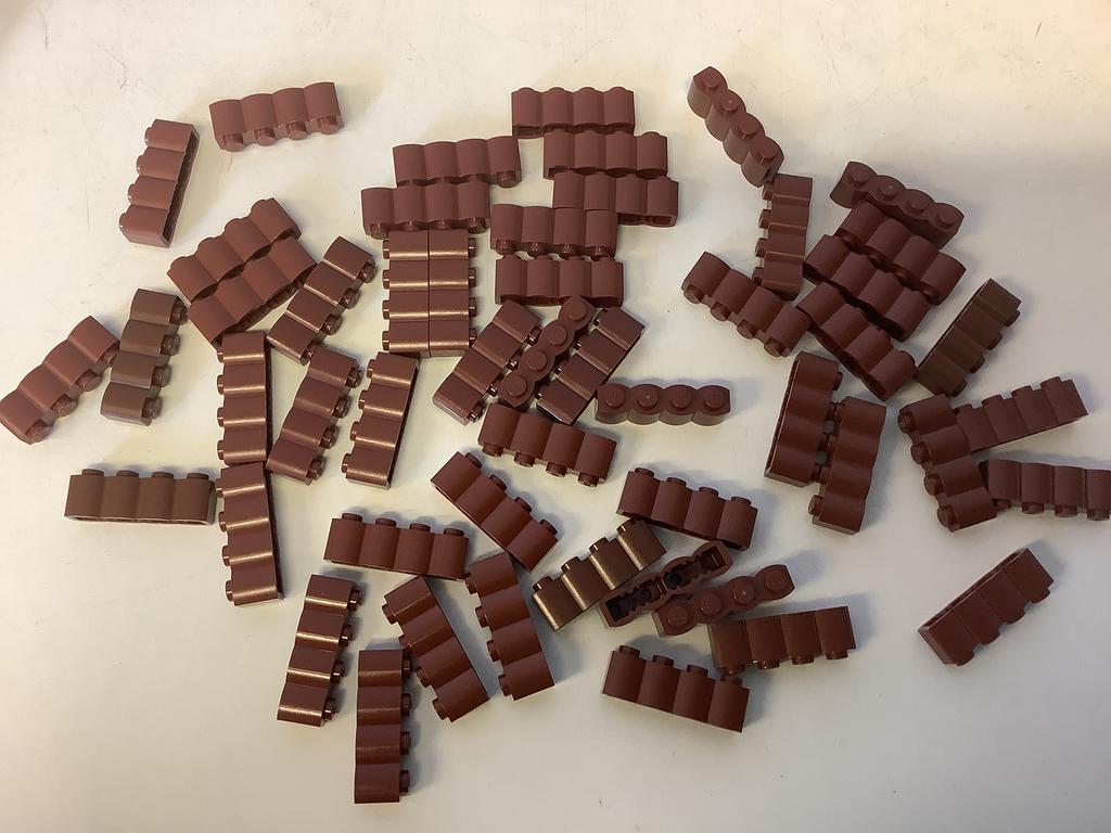 Lego steen aangepast 1x4 houtblok log blok bruin (1), Ophalen of Verzenden, Gebruikt, Losse stenen, Lego