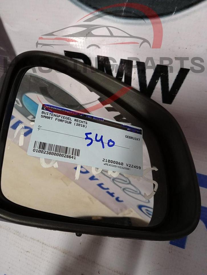 Smart forfour Buitenspiegel Rechts 2018, Auto-onderdelen, Spiegels, Smart, Gebruikt, Ophalen of Verzenden