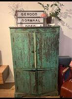 Orginele Indiase Kast groen/blauw, Antiek en Kunst, Ophalen of Verzenden