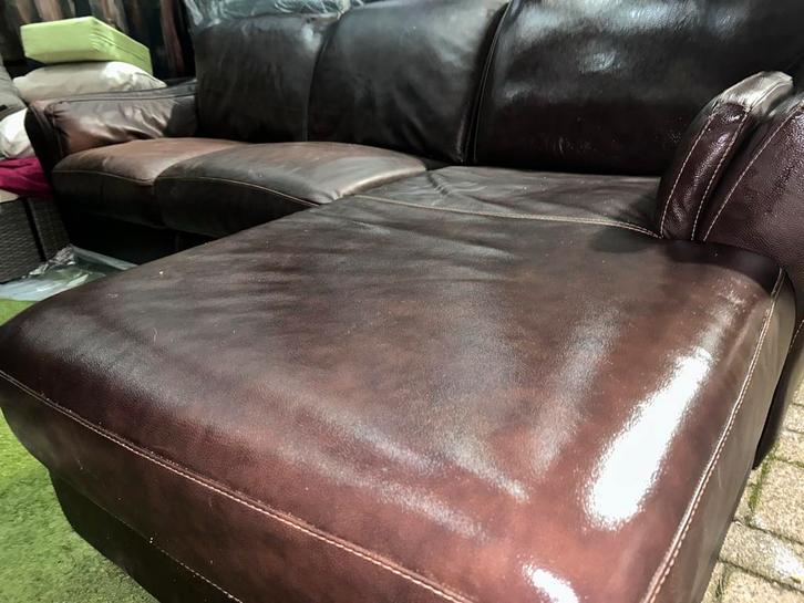 Chateau d’Ax L-vormige leren hoekbank – te koop  €500, Huis en Inrichting, Banken | Bankstellen, Zo goed als nieuw, Hoekbank, Driepersoons