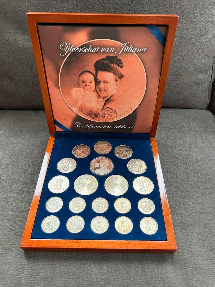 Zilveren munten (zilverschat Juliana), Postzegels en Munten, Munten | Nederland, Setje, Overige waardes, Koningin Juliana, Zilver