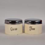 Set vintage Brabantia blikken - thee & suiker - 50's 60's, Ophalen of Verzenden, Gebruikt, Overige materialen, Pot, Bus of Blik