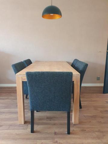 5 grijs blauwe stoelen eettafel stoelen