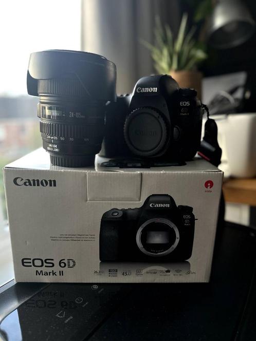 Canon 6D Mark ii + Canon EF 24-105mm f/4.0L + Remote Control, Audio, Tv en Foto, Fotocamera's Digitaal, Gebruikt, Compact, Canon