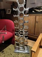 Vintage XXL Aluminium Wijnrek Michael Noll Design, Gebruikt, Ophalen of Verzenden, 25 flessen of meer, Metaal