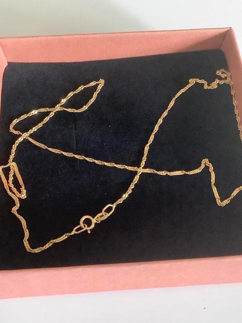 Prachtige nieuw gouden ketting singapure 14 k goud 585 Italy, Sieraden, Tassen en Uiterlijk, Kettingen, Nieuw, Goud, Goud, Verzenden