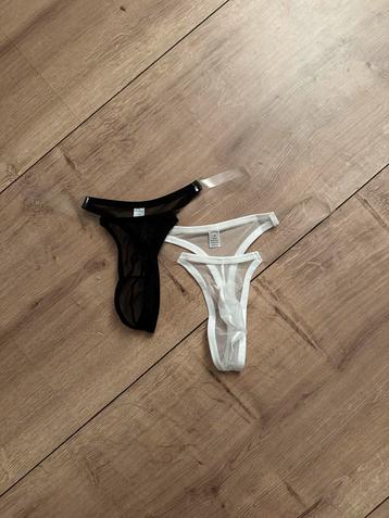 Heren string ondergoed thong lingerie doorzichtig 