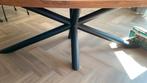 Eettafel 220x110 cm walnoot dubbeldik blad met onderstel, Ophalen, Zo goed als nieuw, Alle stijlen, 6 tot 8 stoelen