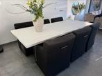 6 Eetkamerstoelen, Huis en Inrichting, Stoelen, Gebruikt, Zwart, Ophalen of Verzenden, Stof