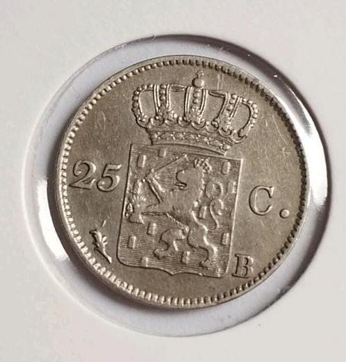 Zeer Fraai Kwartje / 25 Cent 1826 B (Brussel) - Willem I, Postzegels en Munten, Munten | Nederland, Losse munt, 25 cent, Koning Willem I
