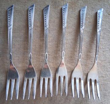 Verzilverde gebaksvorkjes. Vorken verzilverd. beschikbaar voor biedingen